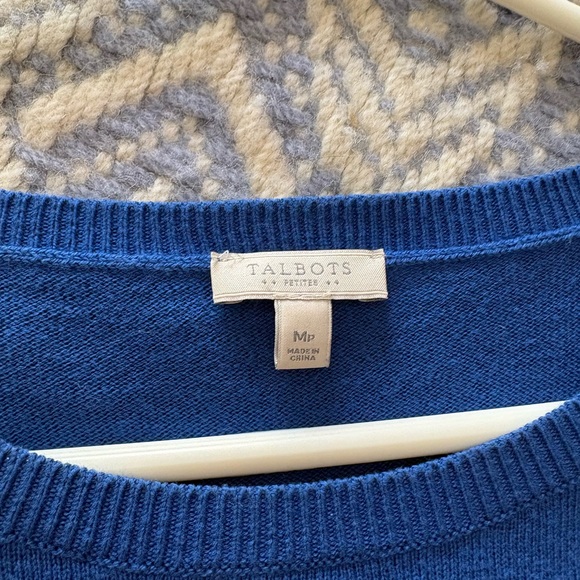 Talbots Blue and Gray Penguin Crewneck Sweater - Picture 3 of 7